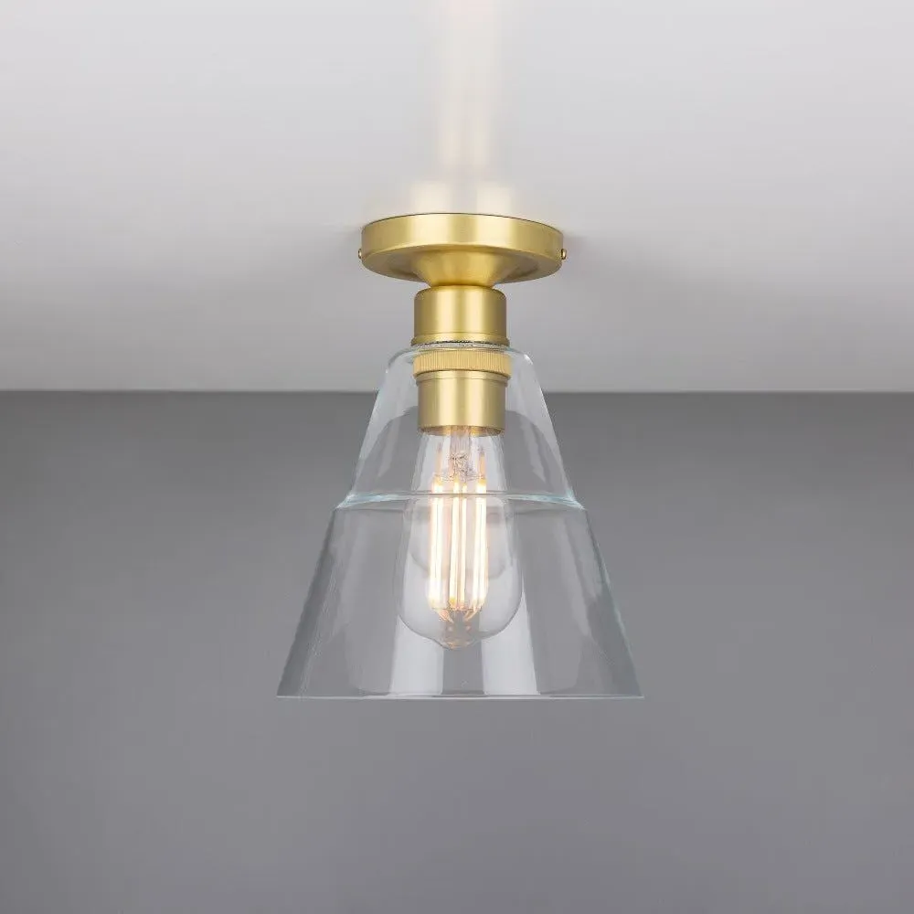 Flush Mount Ceiling Light - Satin Brass