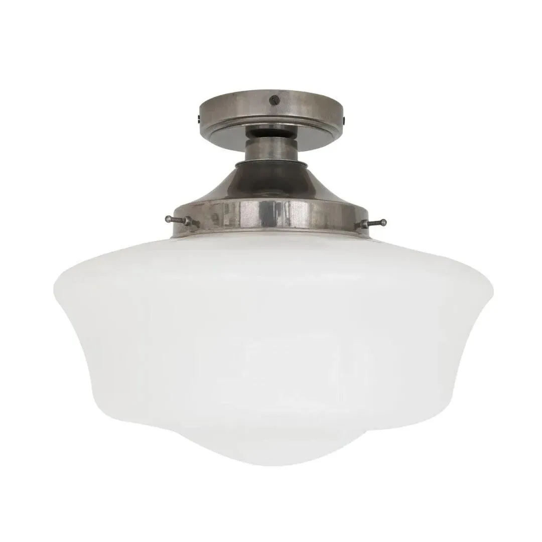 Flush Mount Ceiling Light - Silver, Glass
