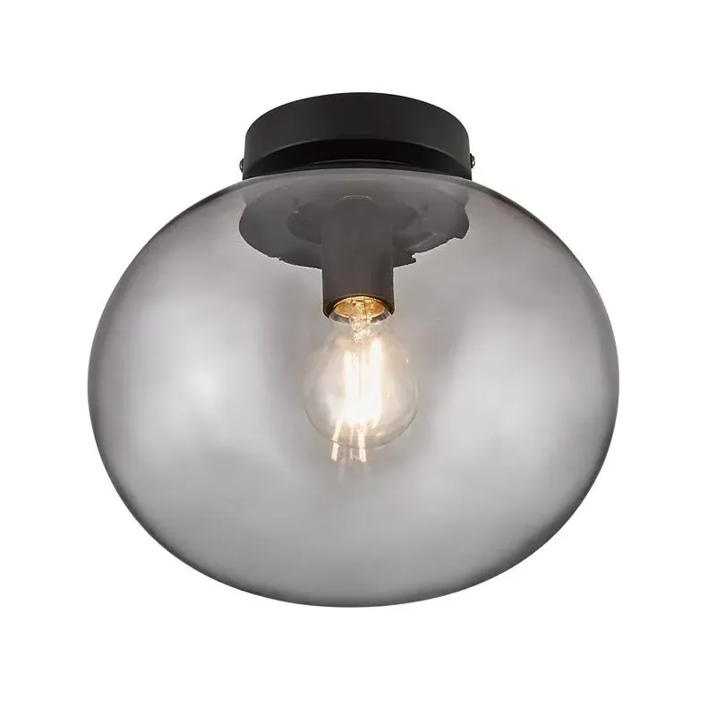 Flush Mount Ceiling Light - Smoked Glass, Metal