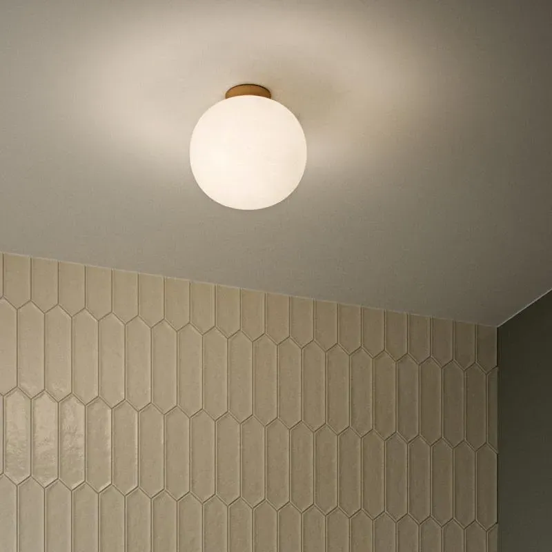 Flush Mount Ceiling Light - White, Glass