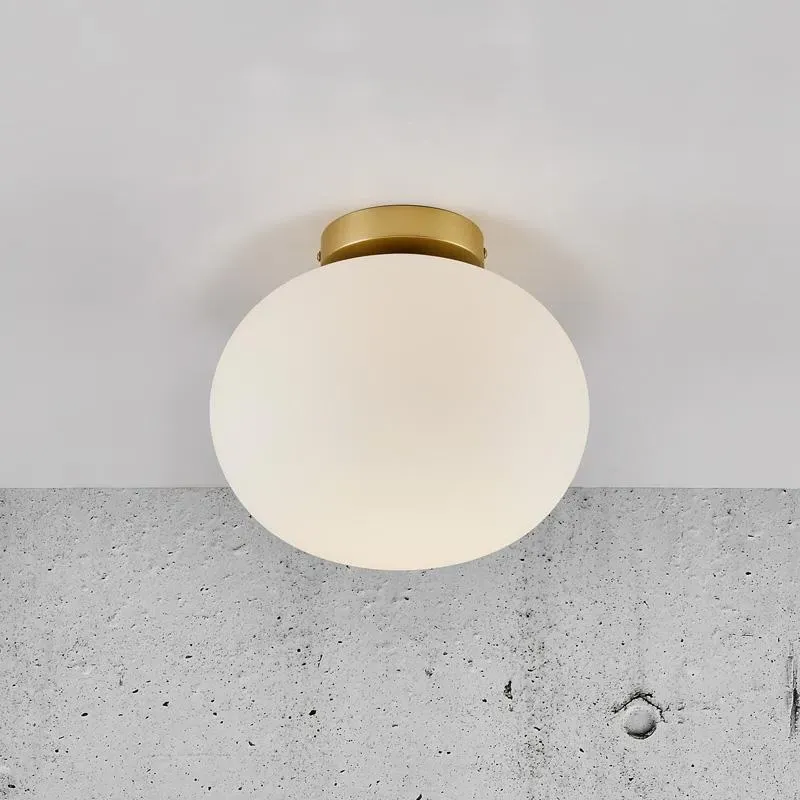 Flush Mount Ceiling Light - White, Glass
