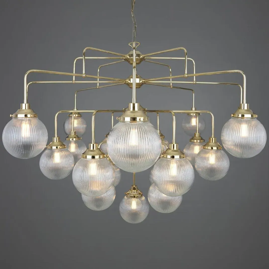 Four Tier Chandelier - Holophane, Glass