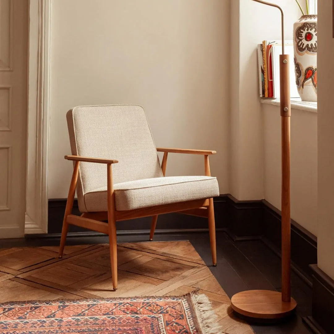 Fox Lounge Chair - Beige, Woven Fabric