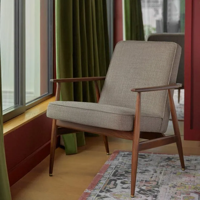 Fox Lounge Chair - Beige, Woven Fabric