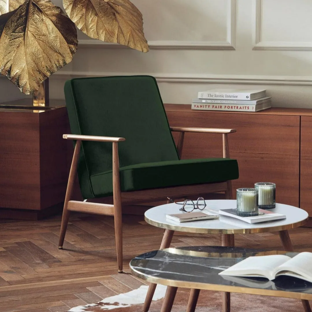 Fox Lounge Chair - Bottle Green, Velvet