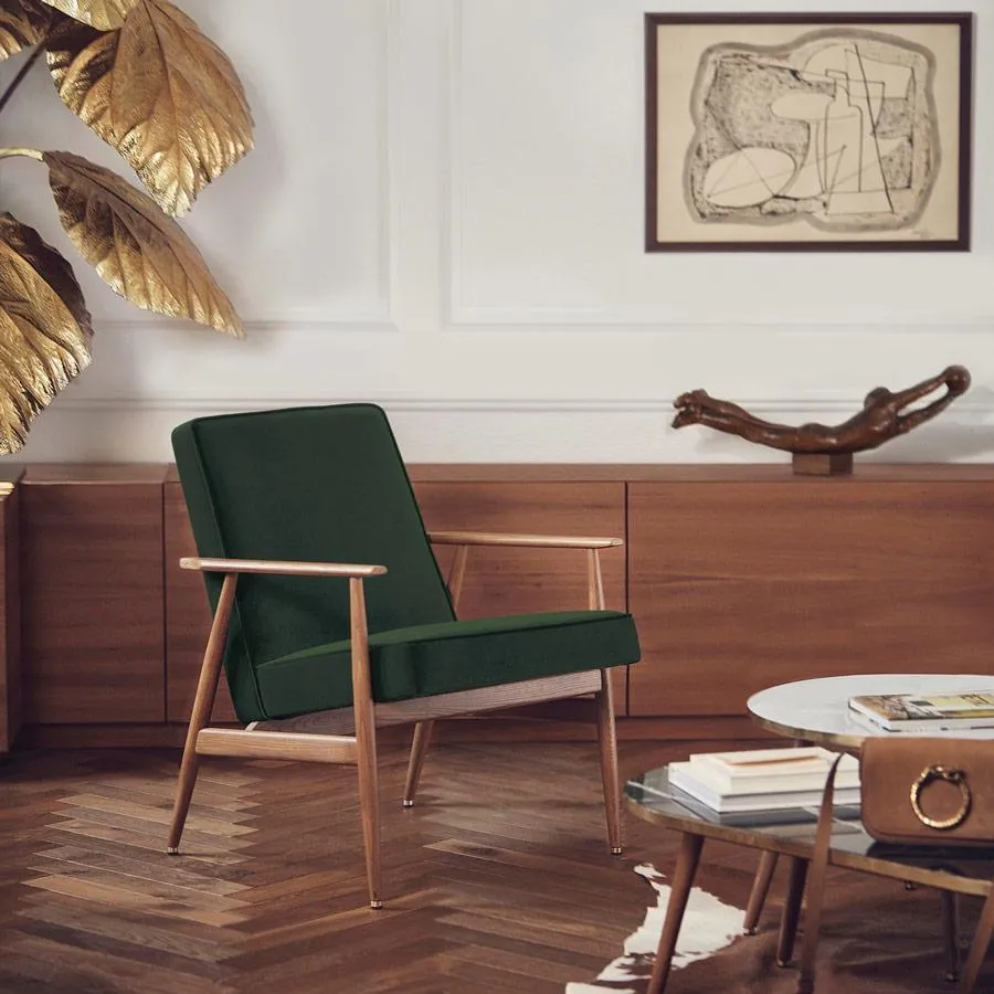 Fox Lounge Chair - Bottle Green, Velvet