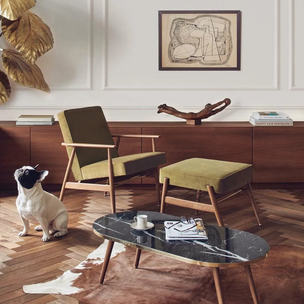 Fox Lounge Chair - Olive, Velvet