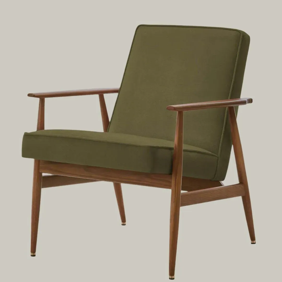 Fox Lounge Chair - Olive, Velvet