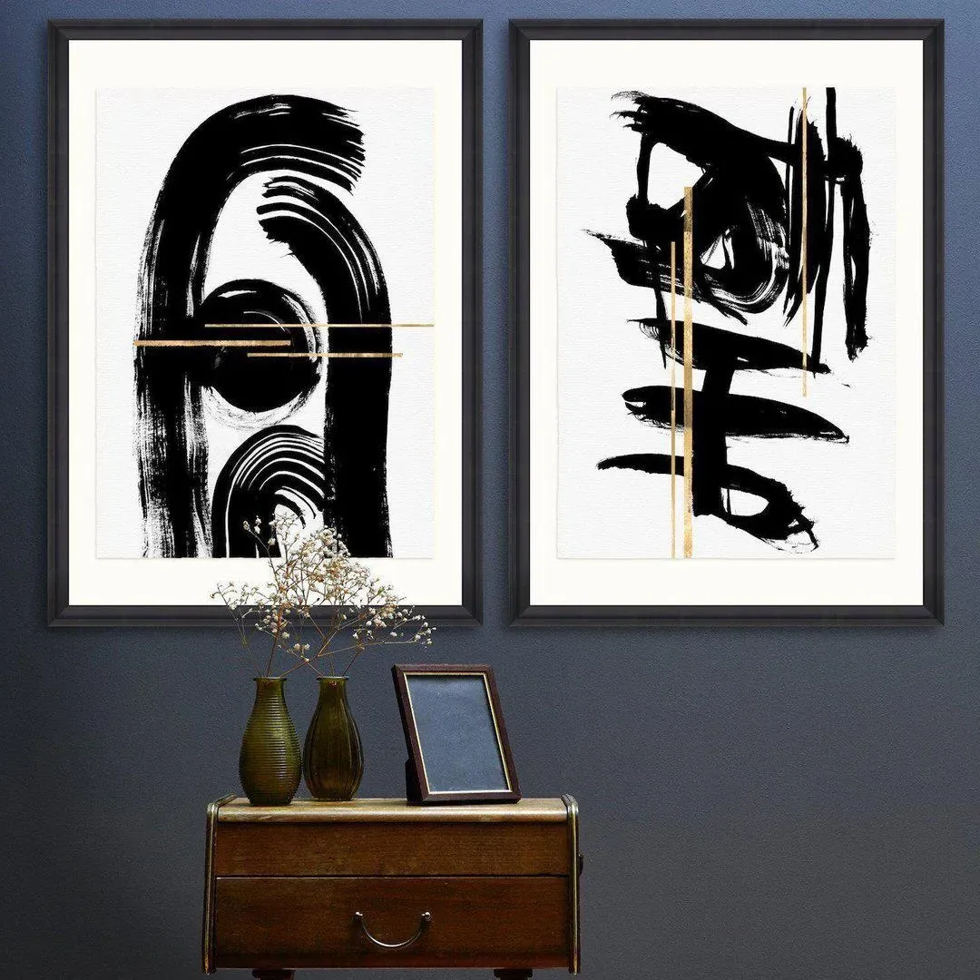 Framed Wall Art Abstract Design - Multi-Color