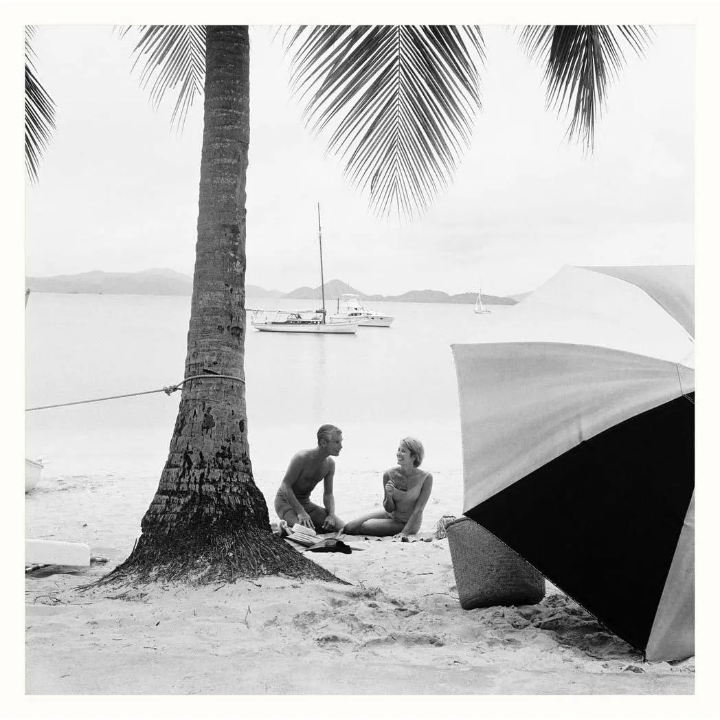 Framed Wall Art Beach Print - Black, Fine Paper