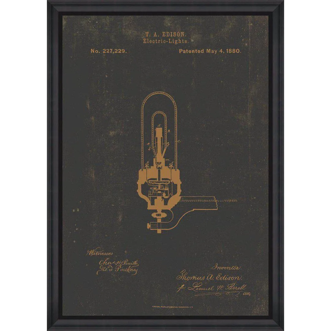 Framed Wall Art Electric Light - Black Frame