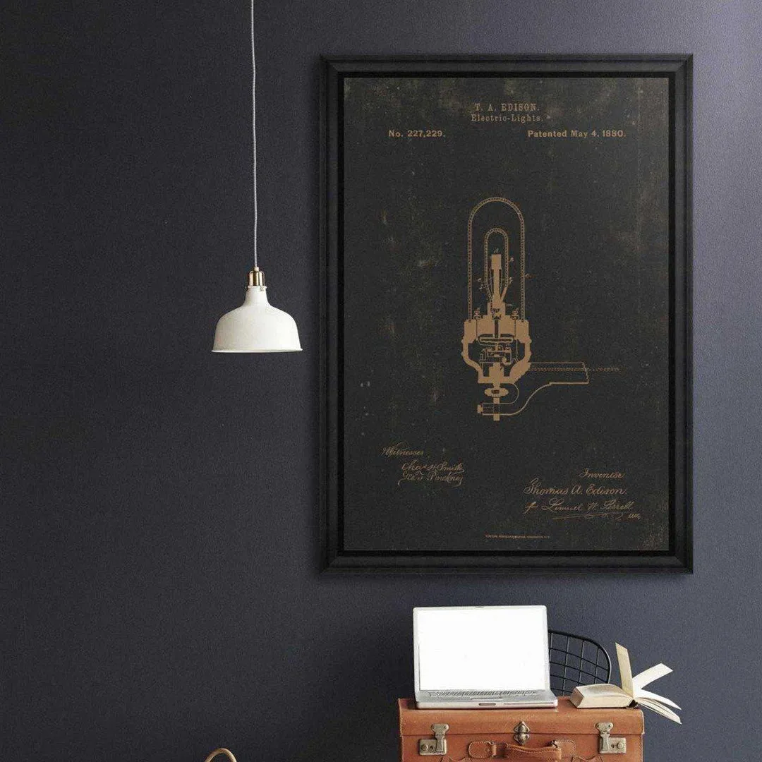 Framed Wall Art Electric Light - Black Frame