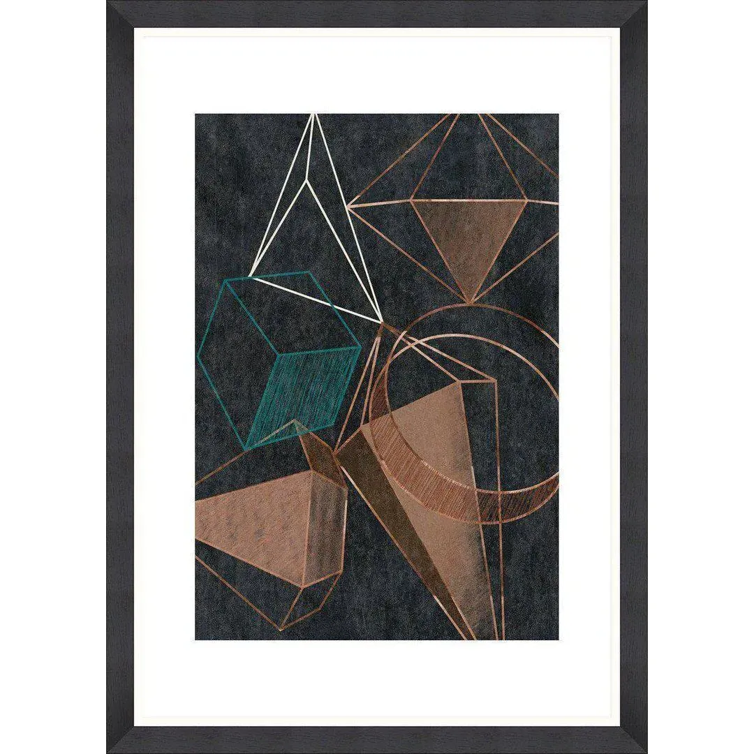 Framed Wall Art Geometric Design - Copper
