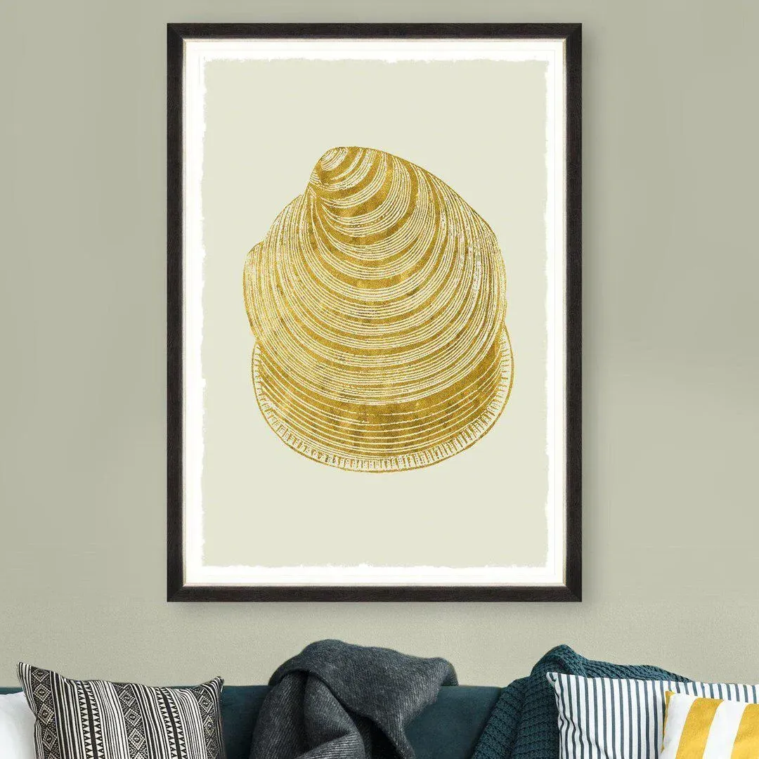 Framed Wall Art - Golden Seashell VI