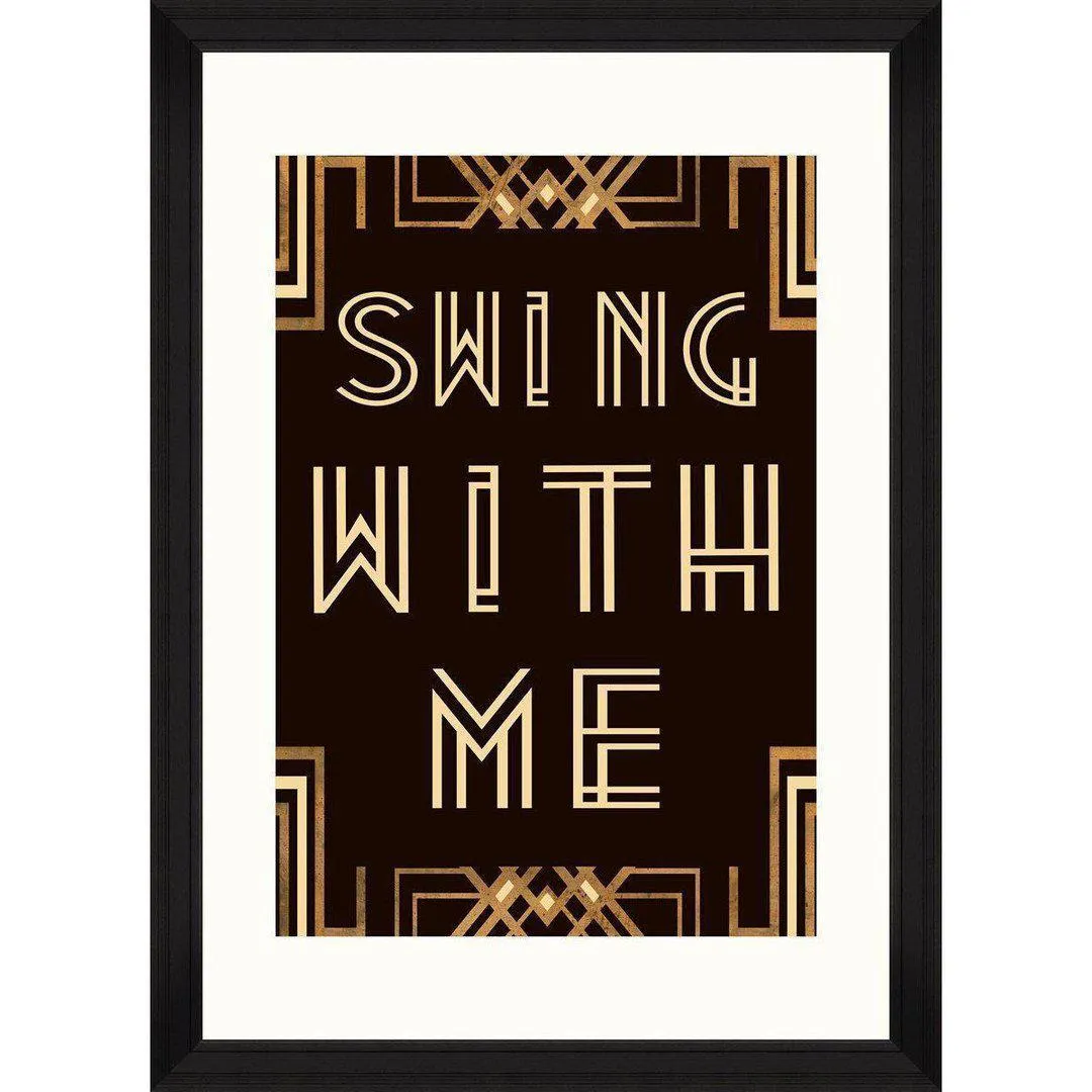 Framed Wall Art Print - Black & Gold
