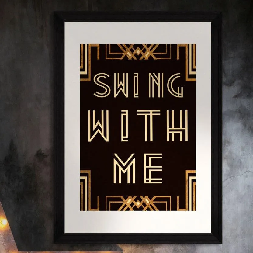 Framed Wall Art Print - Black & Gold
