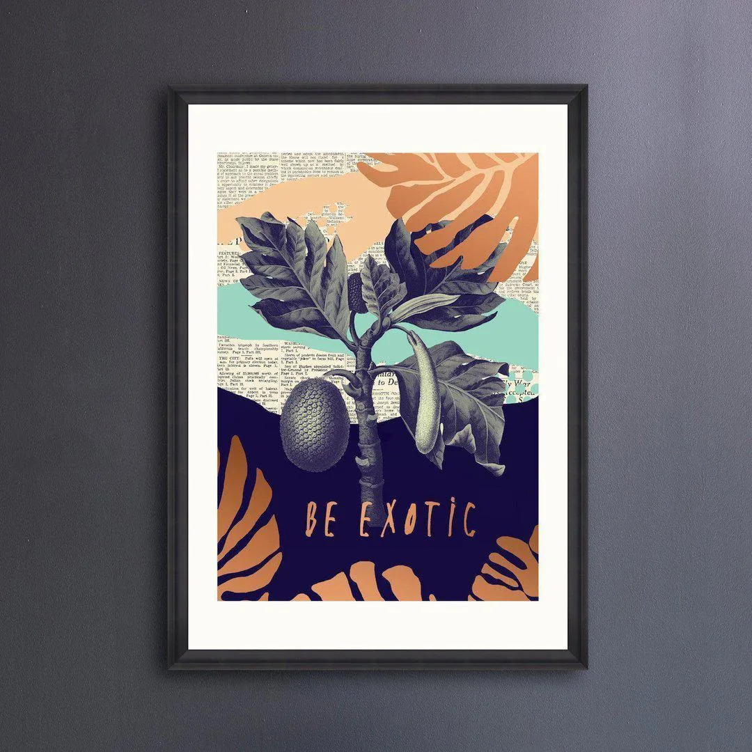 Framed Wall Art with Copper Foil - Black Frame image