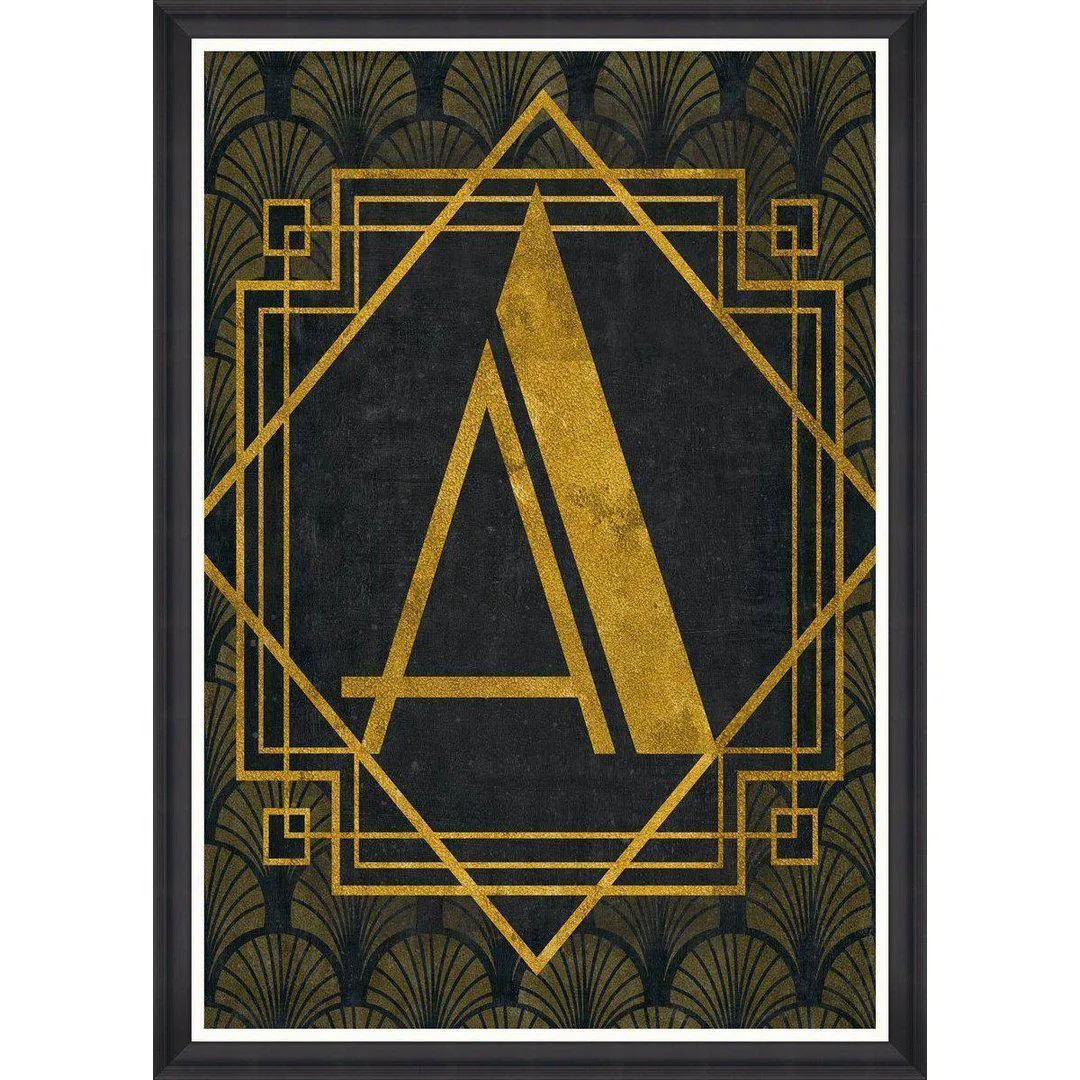 Framed Wall Art with Gold Foil - Black Frame