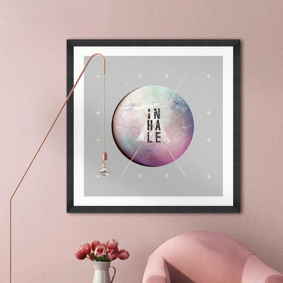 Framed Wall Art with Gold Foil - Pink image