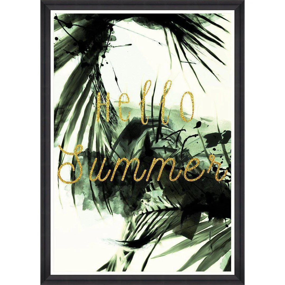 Framed Wall Art with Typography - Tropical Print