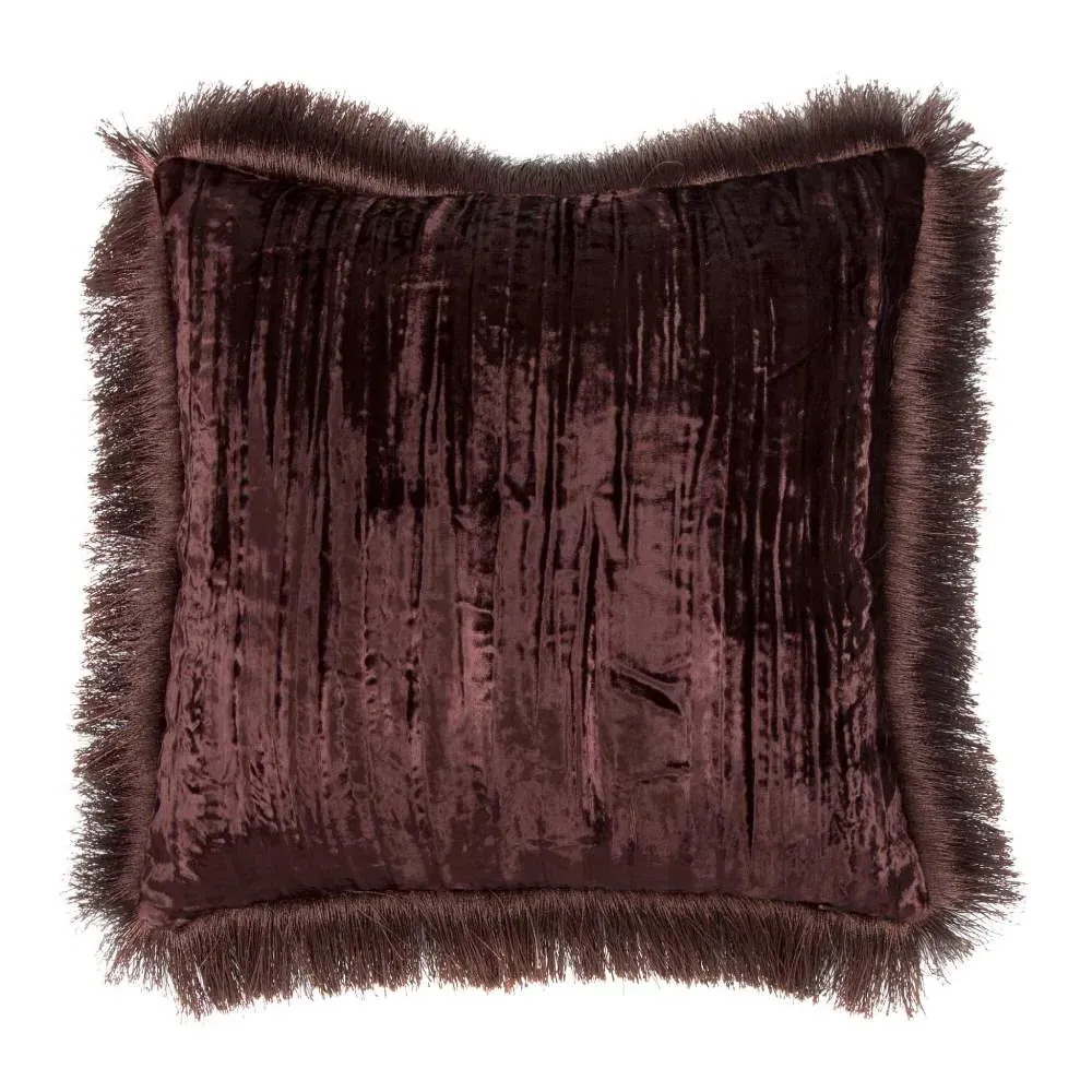 Fringed Cushion with Tassels - Blue, Silk Twill
