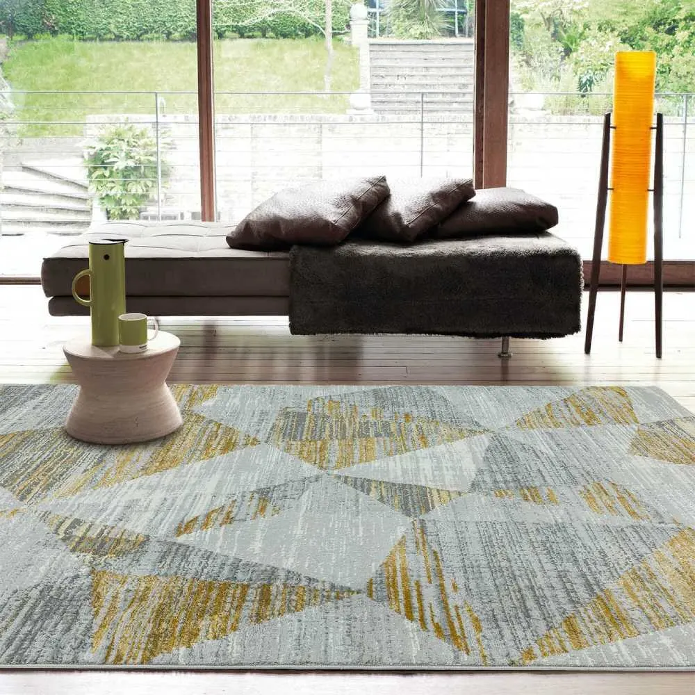 Geometric Print Rug - Yellow