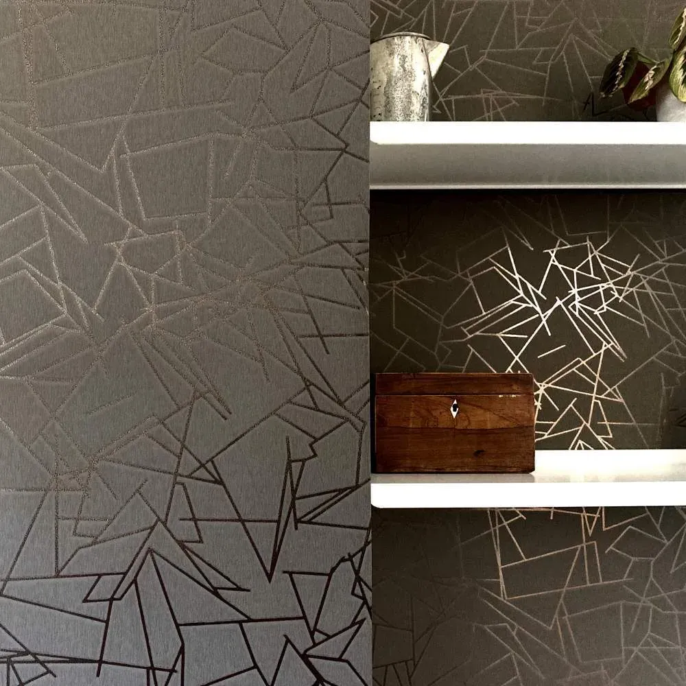 Geometric Wallpaper Roll - Bronze, Metallic image