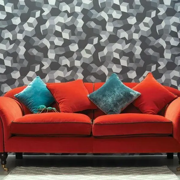 Geometric Wallpaper Roll - Grey, Paper