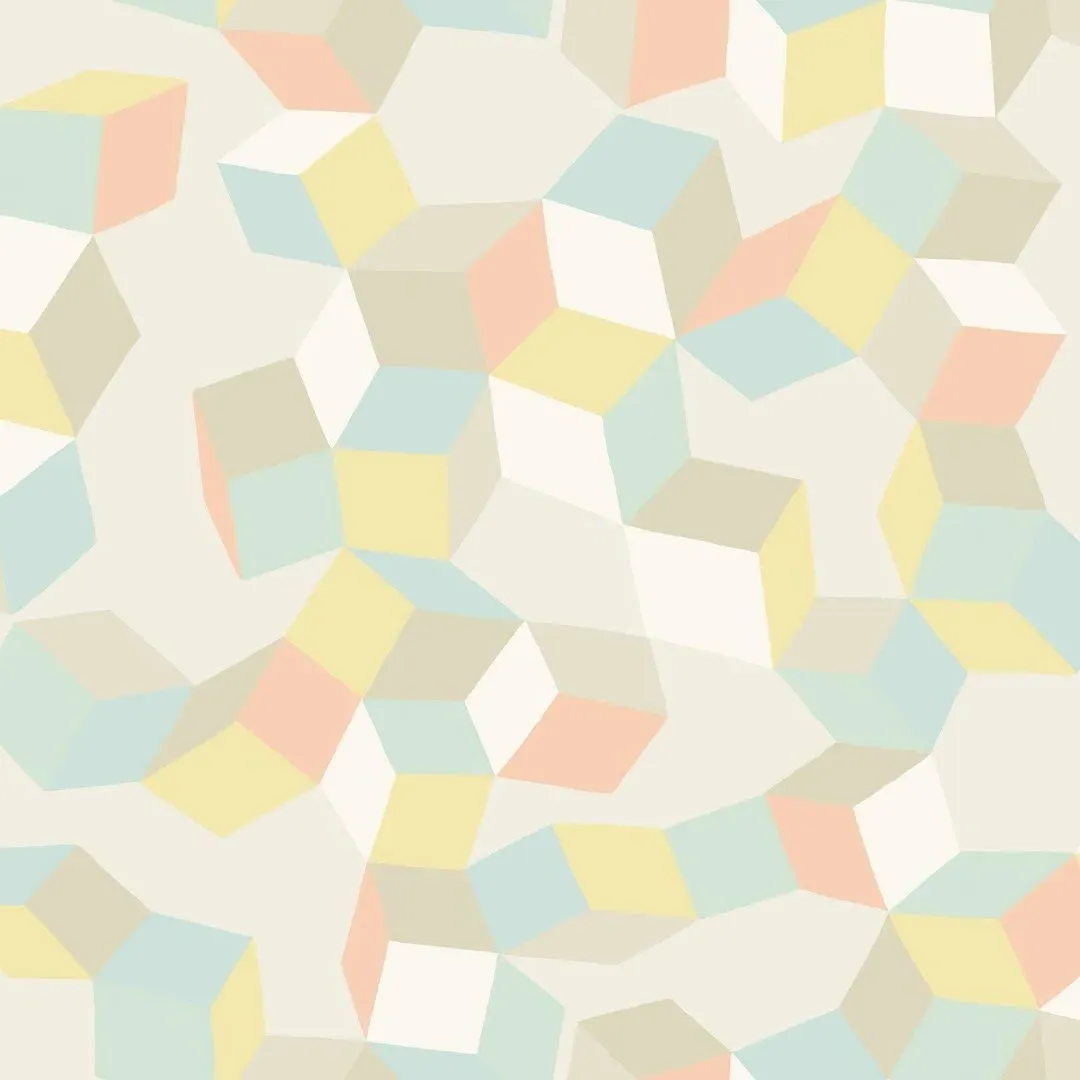 Geometric Wallpaper Roll - Pale Pastel, Paper