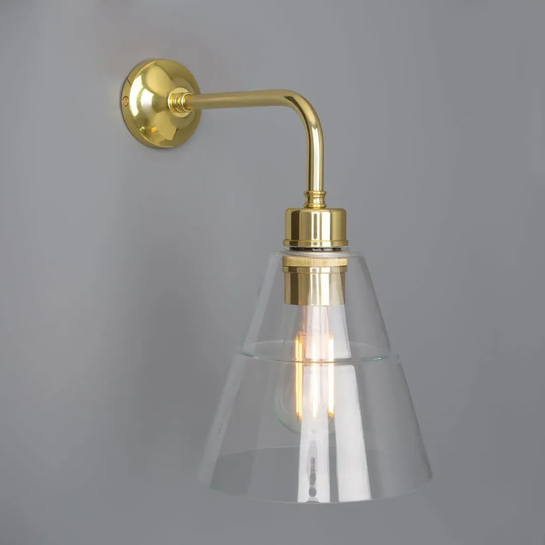 Glass Cone Wall Light - Polished Brass, Metal