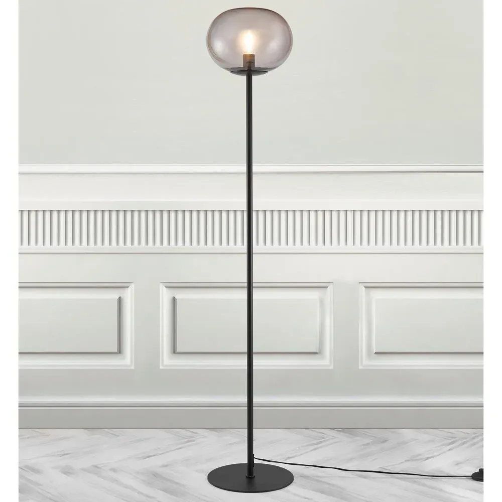 Globe Floor Lamp - Black, Glass