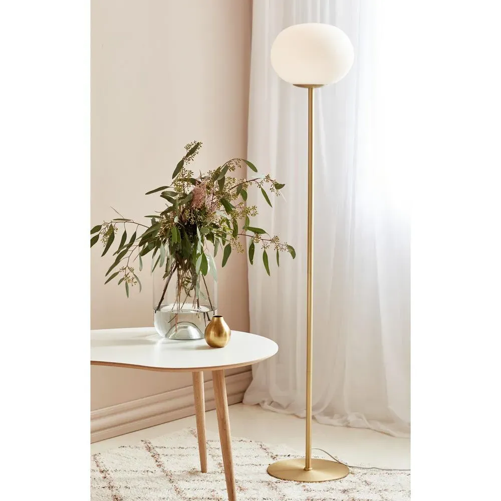 Globe Floor Lamp - Brass, Glass