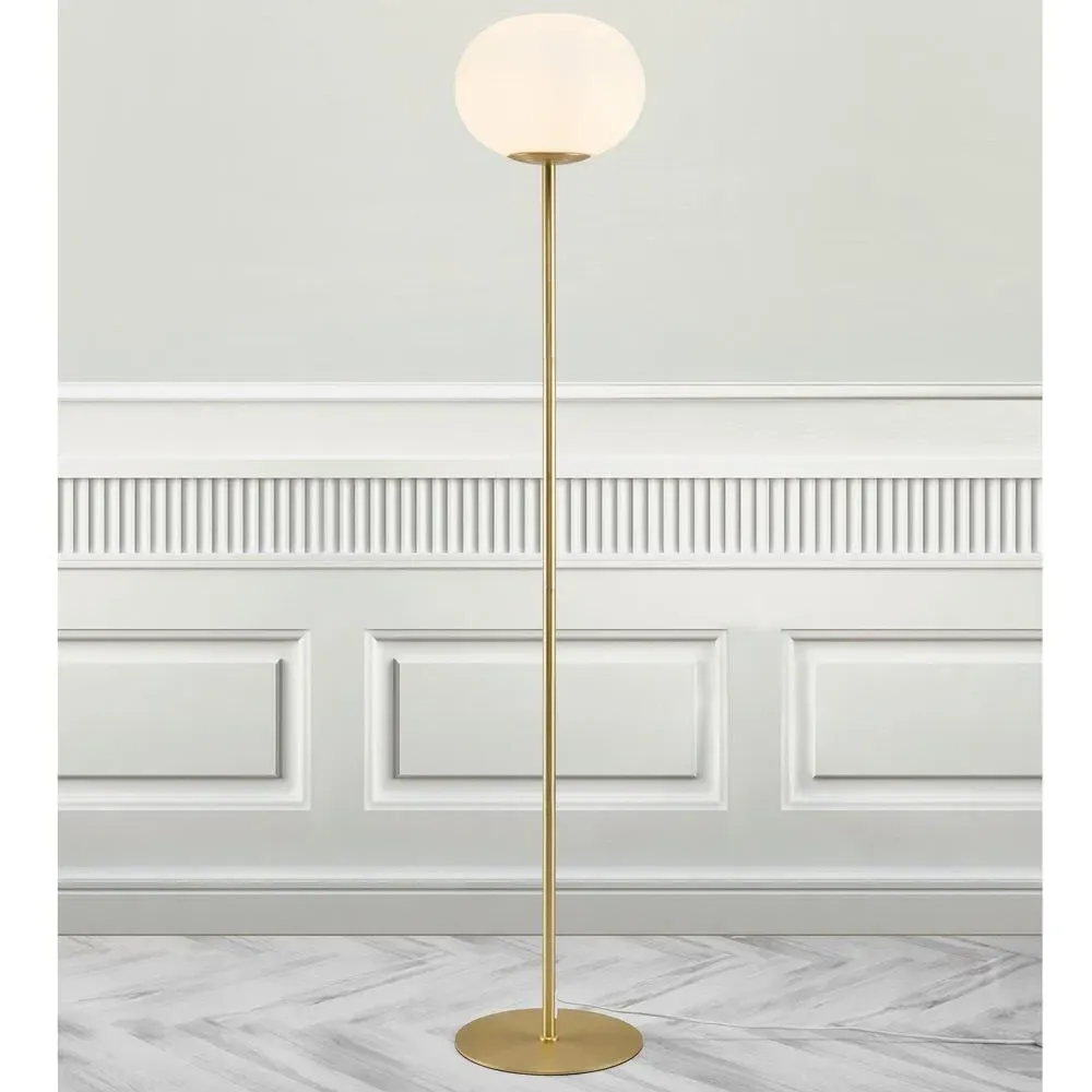 Globe Floor Lamp - Brass, Glass