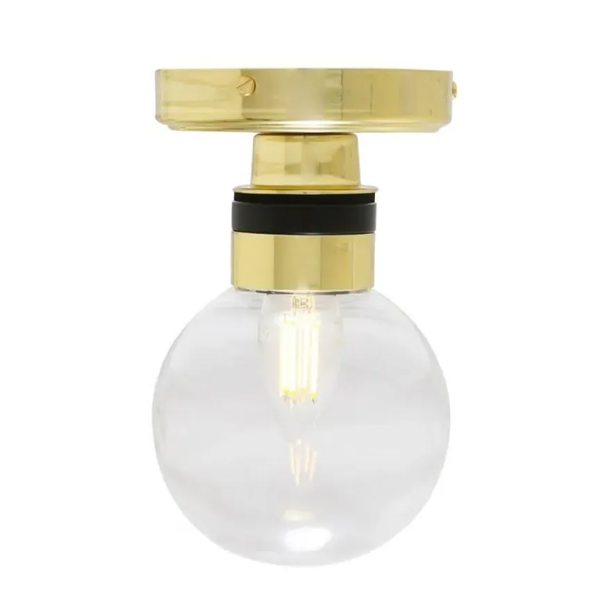 Globe Flush Ceiling Light - Clear, Glass image