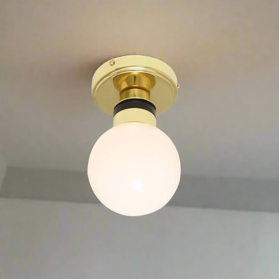 Globe Flush Ceiling Light - Frosted, Glass