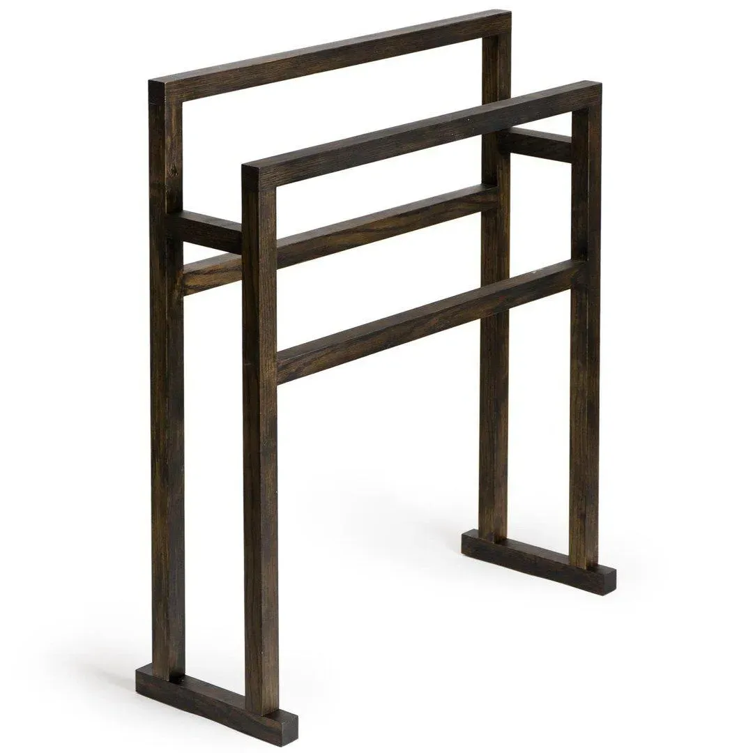 Grande Towel Rail with 4 Rails - Dark Oak