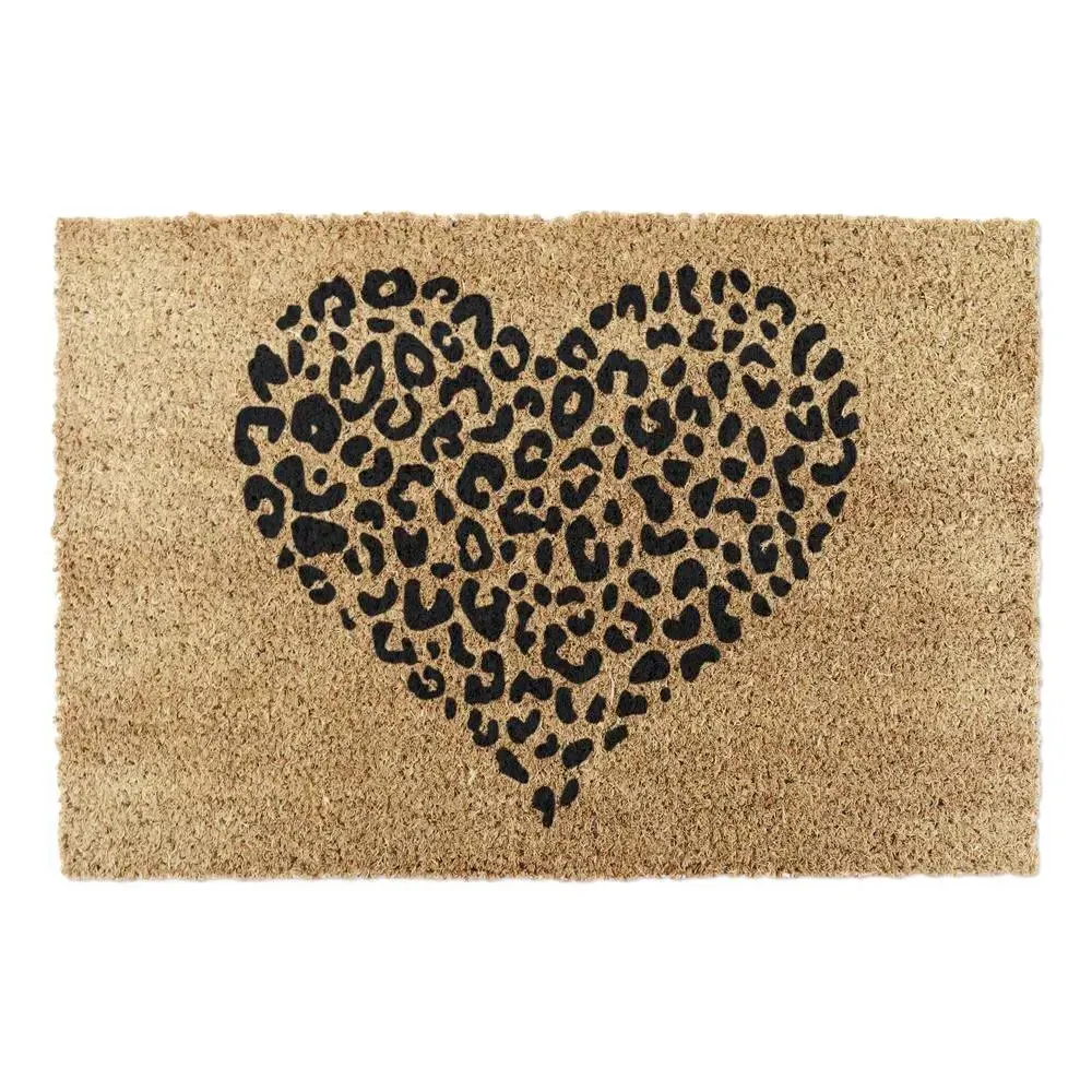 Heart Doormat Leopard Print - Coir image