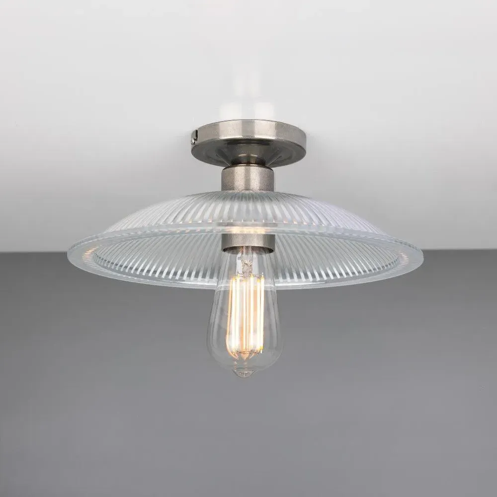 Holophane Flush Ceiling Light - Antique Silver