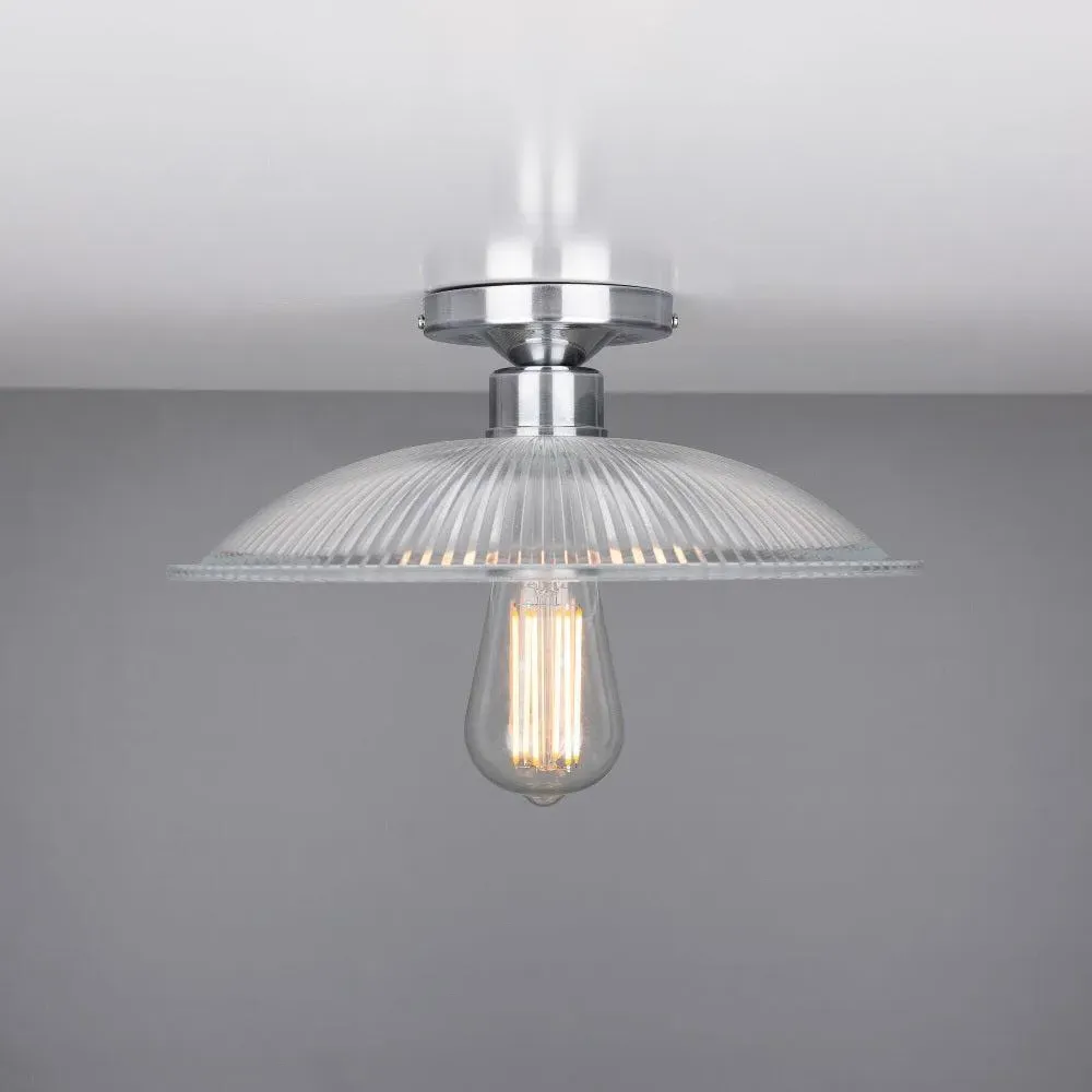 Holophane Flush Ceiling Light - Polished Chrome