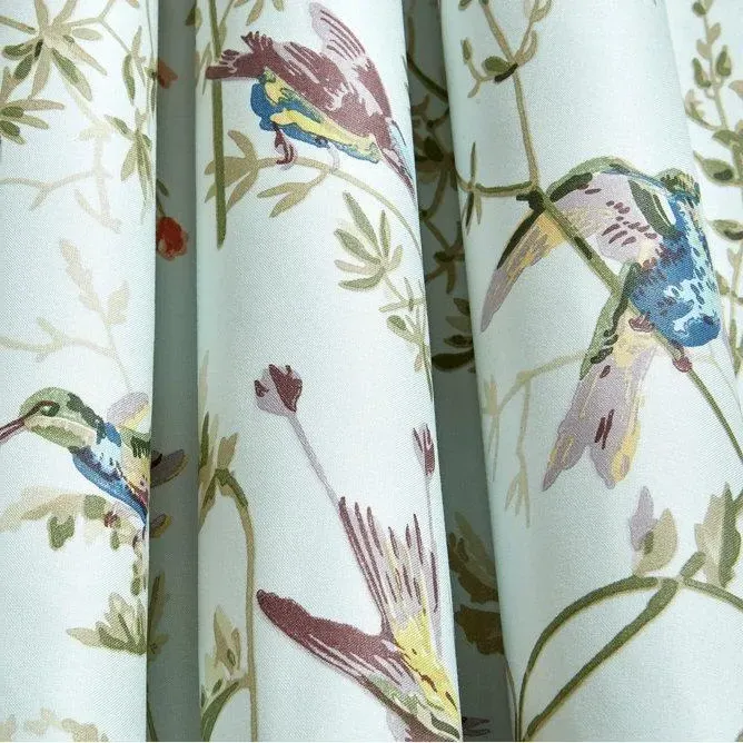 Hummingbirds Cotton Fabric - Duck Egg, Cotton image