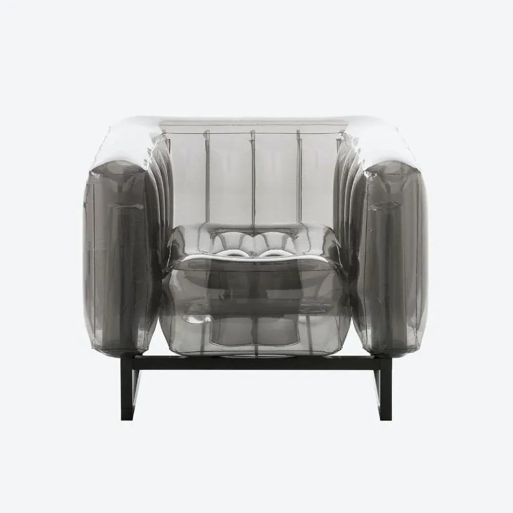 Inflatable Armchair with Metal Frame - Black, TPU