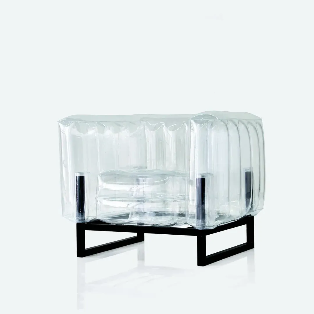 Inflatable Armchair with Metal Frame - Clear, TPU