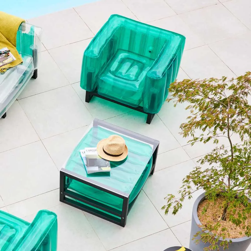 Inflatable Armchair with Metal Frame - Green, TPU