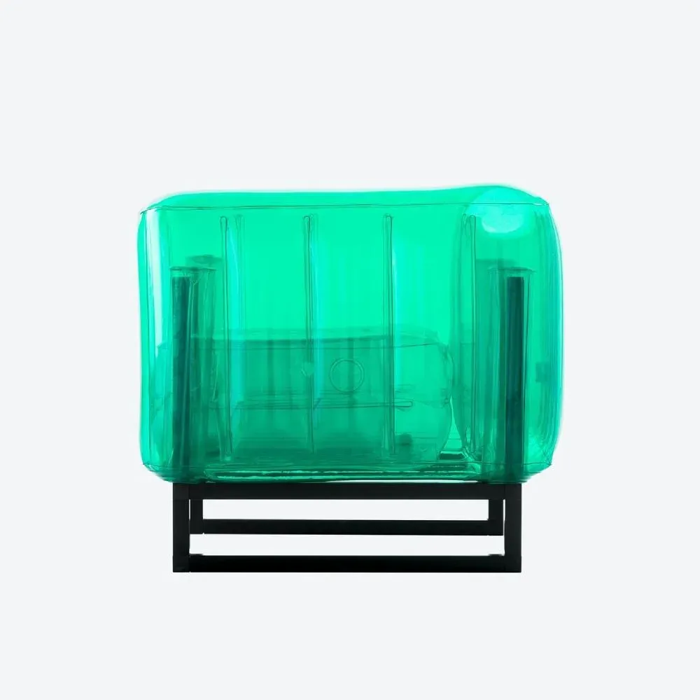 Inflatable Armchair with Metal Frame - Green, TPU
