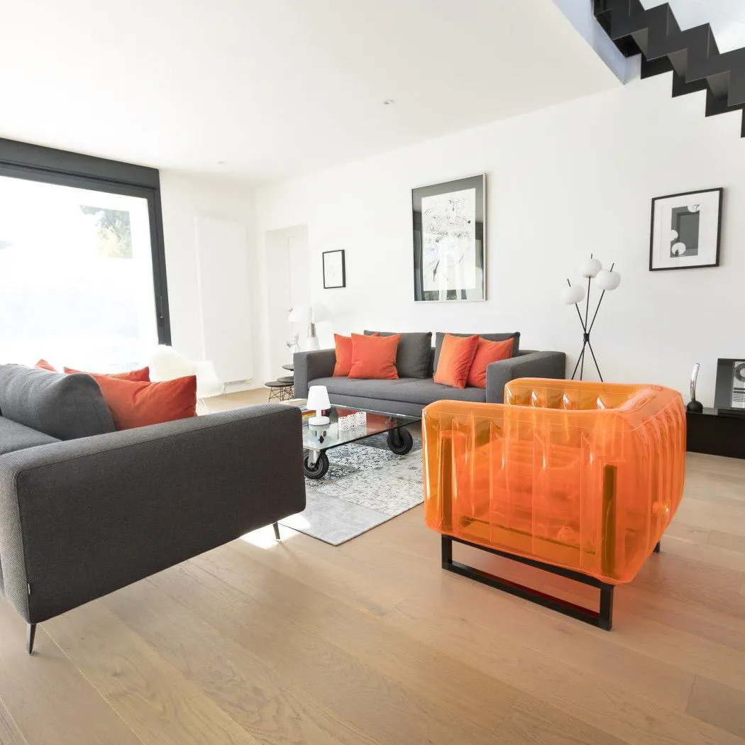Inflatable Armchair with Metal Frame - Orange, TPU