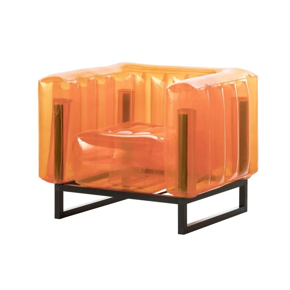 Inflatable Armchair with Metal Frame - Orange, TPU