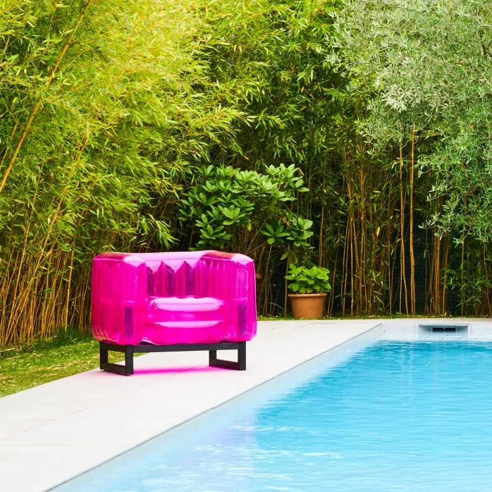 Inflatable Armchair with Metal Frame - Pink, TPU