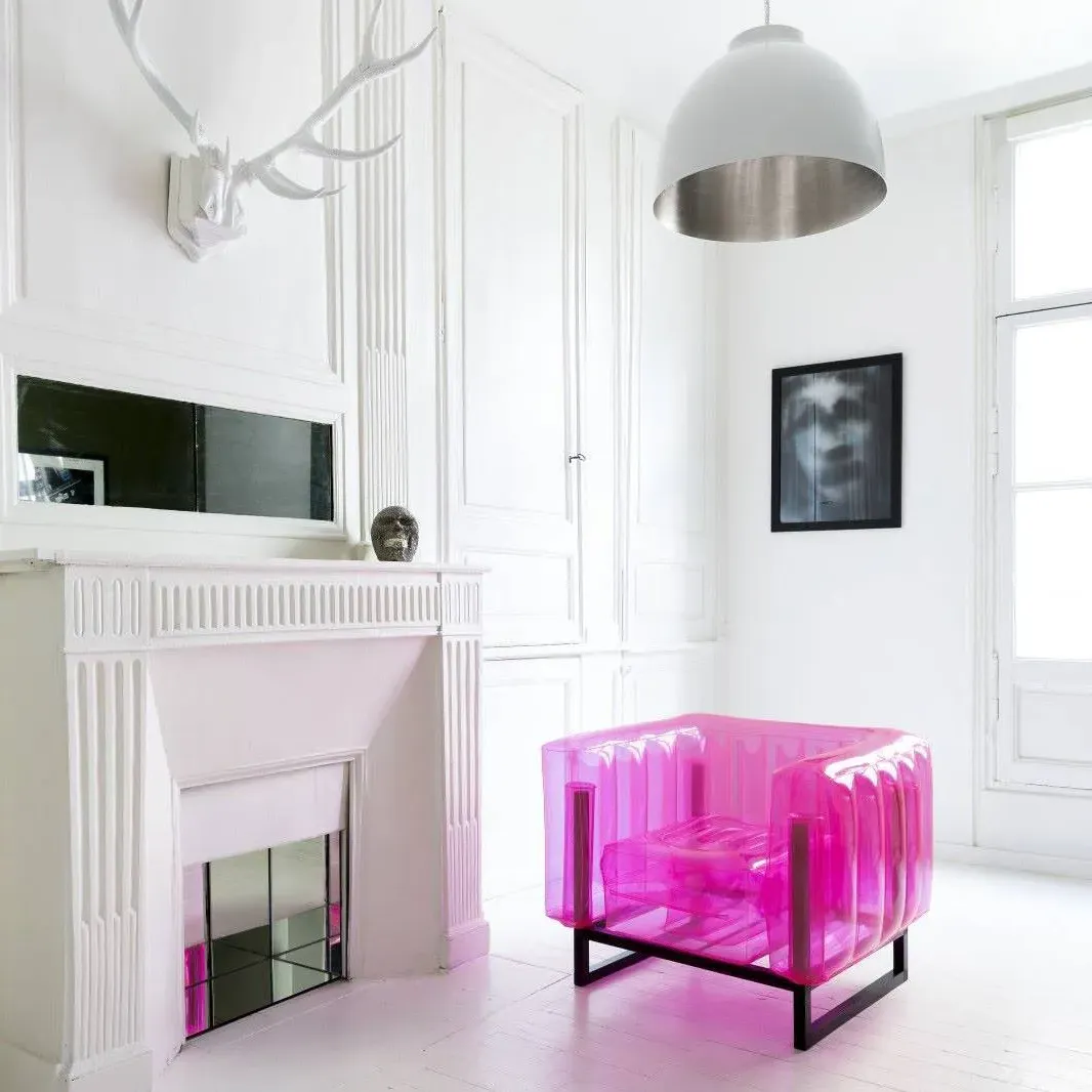Inflatable Armchair with Metal Frame - Pink, TPU