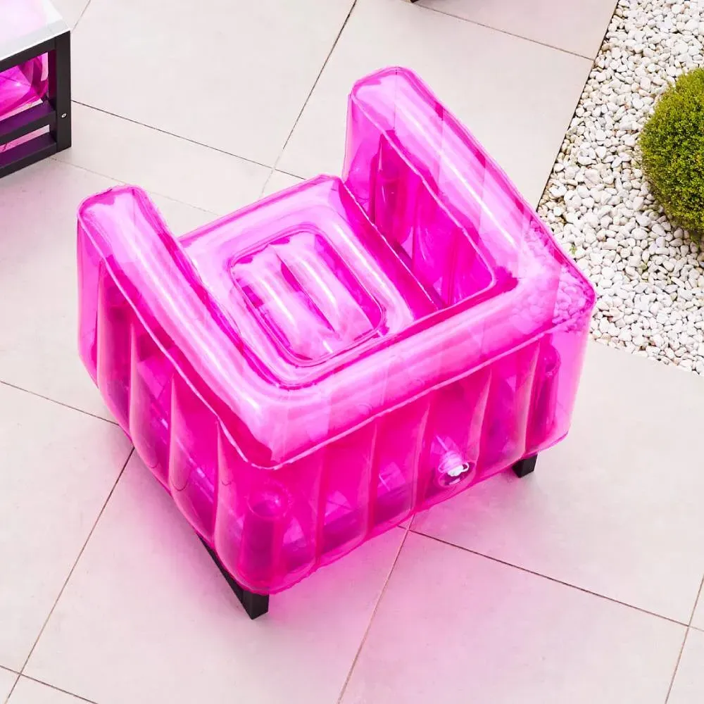 Inflatable Armchair with Metal Frame - Pink, TPU