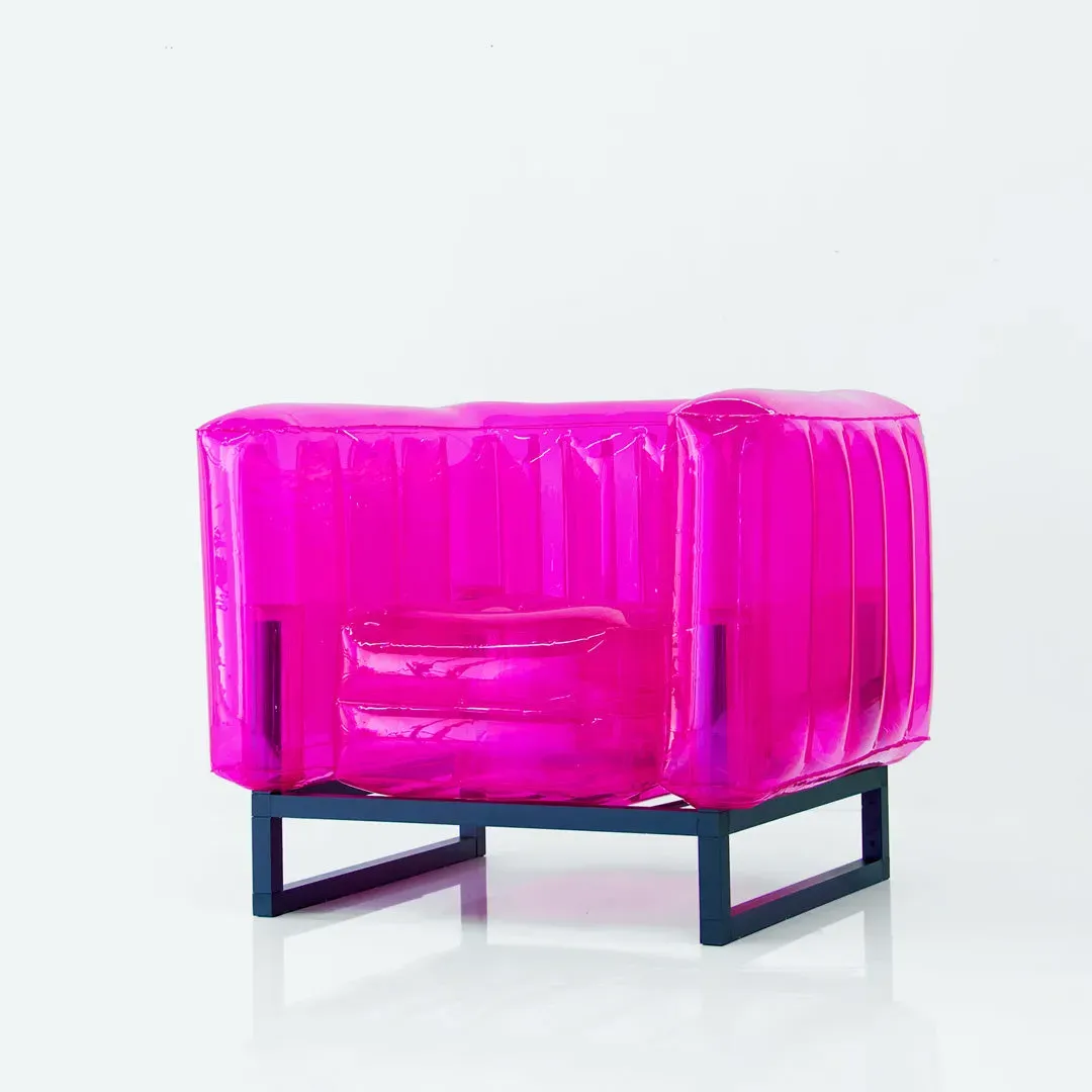 Inflatable Armchair with Metal Frame - Pink, TPU